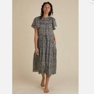 Trovata Nancy Ink Floral Midi Dress Large